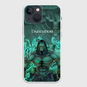 Чехол для iPhone 13 mini с принтом Darksiders 2 в Тюмени,  |  | Тематика изображения на принте: 3d | 3dвосприятие | action rpg | darksiders 2 | апокалипсис | арт | верблюд | война | всадник | желтый | зеброид | игра | караван | компьютерная | конь | монстры | серый | слешер