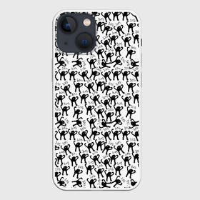 Чехол для iPhone 13 mini с принтом ЪУЪ в Тюмени,  |  | cursed cat | meme | pattern | truxkot19 | кот мем | мем с котом | мемы | паттерн | прикол | съука | черный кот | ъуъ съука | юмор