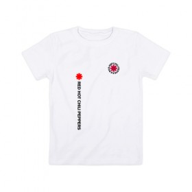 Детская футболка хлопок с принтом RED HOT CHILI PEPPERS в Тюмени, 100% хлопок | круглый вырез горловины, полуприлегающий силуэт, длина до линии бедер | Тематика изображения на принте: red hot chili peppers | rhcp | рхчп | чили пепперс