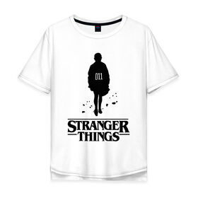 Мужская футболка хлопок Oversize с принтом STRANGER THINGS в Тюмени, 100% хлопок | свободный крой, круглый ворот, “спинка” длиннее передней части | stranger 2 | stranger 3 | stranger things 3 | things 2 | things 3 | очень странные дела | очень странные дела 3. | очень странный дело