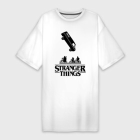 Платье-футболка хлопок с принтом STRANGER THINGS в Тюмени,  |  | stranger 2 | stranger 3 | stranger things 3 | things 2 | things 3 | очень странные дела | очень странные дела 3. | очень странный дело