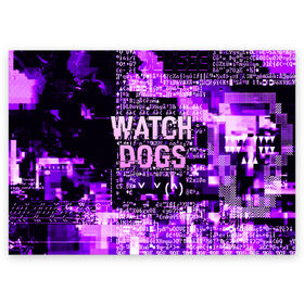 Поздравительная открытка с принтом WATCH DOGS в Тюмени, 100% бумага | плотность бумаги 280 г/м2, матовая, на обратной стороне линовка и место для марки
 | action | ct os | ded sec | fox | game | hacker | legion | watch dogs | watch dogs 2 | watch dogs legion | знак лиса | игра | компьютерная игра | легион | хакер