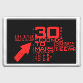 Магнит 45*70 с принтом 30 SECONDS TO MARS в Тюмени, Пластик | Размер: 78*52 мм; Размер печати: 70*45 | 30 seconds to mars | 30 секунд до марса | jared leto | thirty seconds to mars | джаред лето