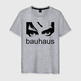 Мужская футболка хлопок с принтом Bauhaus в Тюмени, 100% хлопок | прямой крой, круглый вырез горловины, длина до линии бедер, слегка спущенное плечо. | bauhaus | goth | gothic | peter murphy | punk | rock | альтернатива | баухаус | баухус | бахус | бухус | готика | готичная | готичный | готы | панк | питер мерфи | пост панк | рок | хардрок