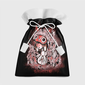 Подарочный 3D мешок с принтом Princess warrior в Тюмени, 100% полиэстер | Размер: 29*39 см | Тематика изображения на принте: ghibli | hayao miyazaki | hime | miyazaki | mononoke | princess | studio | ашитака | гибли | минни | миядзаки | мононоке | моро | фентези
