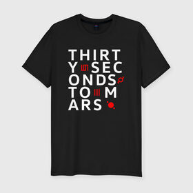 Мужская футболка премиум с принтом 30 SECONDS TO MARS в Тюмени, 92% хлопок, 8% лайкра | приталенный силуэт, круглый вырез ворота, длина до линии бедра, короткий рукав | 