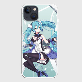 Чехол для iPhone 13 с принтом Хацуне Мику с крыльями в Тюмени,  |  | anime | character | geisha | hatsune miku | japan | kimono | manga | style | аниме | вокалоид | девушки | манга | мульт | оружие | певица | сёдзё | сериал | хатсуне мику