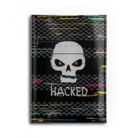 Обложка для автодокументов с принтом Hacked в Тюмени, натуральная кожа |  размер 19,9*13 см; внутри 4 больших “конверта” для документов и один маленький отдел — туда идеально встанут права | hacker | hacknet | взлом | виртуальность | кибер | киберпанк | программист | хакер