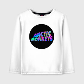 Детский лонгслив хлопок с принтом ARCTIC MONKEYS в Тюмени, 100% хлопок | круглый вырез горловины, полуприлегающий силуэт, длина до линии бедер | arctic monkeys | арктик манкис | арктические мартышки