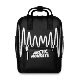 Женский рюкзак 3D с принтом ARCTIC MONKEYS в Тюмени, 100% полиэстер | лямки с регулируемой длиной, сверху ручки, чтобы рюкзак нести как сумку. Основное отделение закрывается на молнию, как и внешний карман. Внутри два дополнительных кармана, один из которых закрывается на молнию. По бокам два дополнительных кармашка, куда поместится маленькая бутылочка
 | arctic monkeys | арктик манкис | арктические мартышки