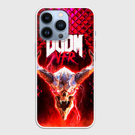 Чехол для iPhone 13 Pro с принтом Doom Enternal в Тюмени,  |  | Тематика изображения на принте: 3d | doom enternal | игра | компьютерная | логотип | планета | темный | шутер