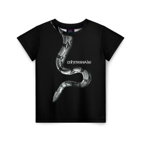 Детская футболка 3D с принтом WHITESNAKE в Тюмени, 100% гипоаллергенный полиэфир | прямой крой, круглый вырез горловины, длина до линии бедер, чуть спущенное плечо, ткань немного тянется | Тематика изображения на принте: whitesnake | ws | белая змея | блюз | вайт | вайтснек | вс | глэм | джоэл хокстра | дэвид ковердэйл | майкл девин | метал | микеле луппи | реб бич | рок группа | снек | томми олдридж | хард | хеви