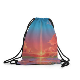 Рюкзак-мешок 3D с принтом Sunset в Тюмени, 100% полиэстер | плотность ткани — 200 г/м2, размер — 35 х 45 см; лямки — толстые шнурки, застежка на шнуровке, без карманов и подкладки | 