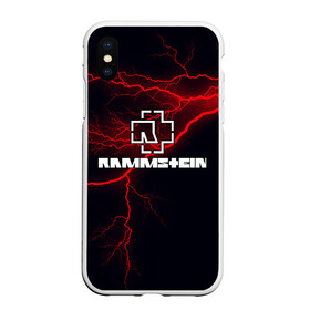 Чехол для iPhone XS Max матовый с принтом Rammstein в Тюмени, Силикон | Область печати: задняя сторона чехла, без боковых панелей | Тематика изображения на принте: 3d | hard | logo | metal | music | rammstein | rock | гроза | знак | иллюстрация | лого | метал | молния | музыка | рамштайн | рок | символ | текстура