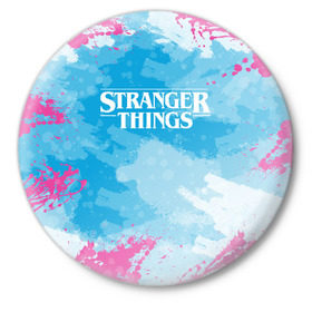 Значок с принтом STRANGER THINGS в Тюмени,  металл | круглая форма, металлическая застежка в виде булавки | stranger things | очень странные дела