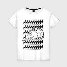 Женская футболка хлопок с принтом Злой опосум в Тюмени, 100% хлопок | прямой крой, круглый вырез горловины, длина до линии бедер, слегка спущенное плечо | животные | крик | опоссум