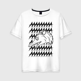 Женская футболка хлопок Oversize с принтом Злой опосум в Тюмени, 100% хлопок | свободный крой, круглый ворот, спущенный рукав, длина до линии бедер
 | животные | крик | опоссум