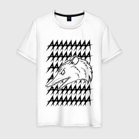 Мужская футболка хлопок с принтом Злой опосум в Тюмени, 100% хлопок | прямой крой, круглый вырез горловины, длина до линии бедер, слегка спущенное плечо. | животные | крик | опоссум