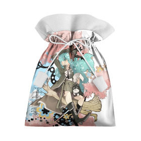 Подарочный 3D мешок с принтом Мику Хацунэ в Тюмени, 100% полиэстер | Размер: 29*39 см | Тематика изображения на принте: anime | character | geisha | hatsune miku | japan | kimono | manga | style | аниме | вокалоид | девушки | манга | мульт | оружие | сёдзё | сериал | хатсуне мику
