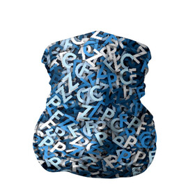 Бандана-труба 3D с принтом FCZP в Тюмени, 100% полиэстер, ткань с особыми свойствами — Activecool | плотность 150‒180 г/м2; хорошо тянется, но сохраняет форму | fcz | белый | буквы | зенит | паттерн | питер | санкт петербург | сине бело голубые | синий | спб