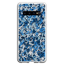Чехол для Samsung Galaxy S10 с принтом FCZP в Тюмени, Силикон | Область печати: задняя сторона чехла, без боковых панелей | Тематика изображения на принте: fcz | белый | буквы | зенит | паттерн | питер | санкт петербург | сине бело голубые | синий | спб