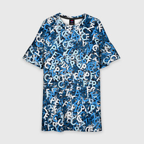 Детское платье 3D с принтом FCZP в Тюмени, 100% полиэстер | прямой силуэт, чуть расширенный к низу. Круглая горловина, на рукавах — воланы | fcz | белый | буквы | зенит | паттерн | питер | санкт петербург | сине бело голубые | синий | спб
