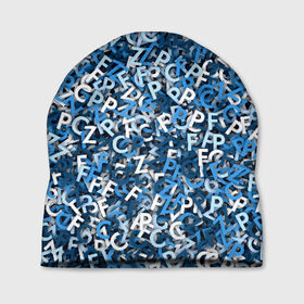 Шапка 3D с принтом FCZP в Тюмени, 100% полиэстер | универсальный размер, печать по всей поверхности изделия | Тематика изображения на принте: fcz | белый | буквы | зенит | паттерн | питер | санкт петербург | сине бело голубые | синий | спб