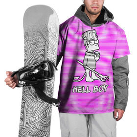 Накидка на куртку 3D с принтом Lil Peep (Hell Boy) в Тюмени, 100% полиэстер |  | alone | boy | hell | hell boy | lil | lil peep | peep | rap | sad | лил пип | маленький пип | пип | реп | рэп