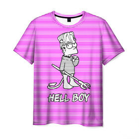 Мужская футболка 3D с принтом Lil Peep (Hell Boy) в Тюмени, 100% полиэфир | прямой крой, круглый вырез горловины, длина до линии бедер | alone | boy | hell | hell boy | lil | lil peep | peep | rap | sad | лил пип | маленький пип | пип | реп | рэп
