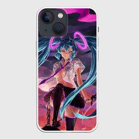 Чехол для iPhone 13 mini с принтом Geisga Hatsune Miku в Тюмени,  |  | anime | character | geisha | hatsune miku | japan | kimono | manga | style | аниме | вокалоид | девушки | манга | мульт | оружие | сёдзё | сериал | хатсуне мику