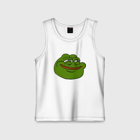 Детская майка хлопок с принтом PepeHappy в Тюмени,  |  | feels bad man | feels good man | pepe | pepe the frog | sad pepe | грустная лягушка | пепе