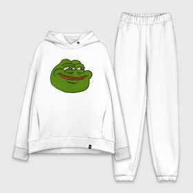 Женский костюм хлопок Oversize с принтом PepeHappy в Тюмени,  |  | feels bad man | feels good man | pepe | pepe the frog | sad pepe | грустная лягушка | пепе