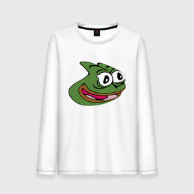 Мужской лонгслив хлопок с принтом Pepega в Тюмени, 100% хлопок |  | feels bad man | feels good man | pepe | pepe the frog | sad pepe | грустная лягушка | пепе | пепега