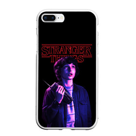 Чехол для iPhone 7Plus/8 Plus матовый с принтом STRANGER THINGS - Майк в Тюмени, Силикон | Область печати: задняя сторона чехла, без боковых панелей | Тематика изображения на принте: 011 | down | eleven | netflix | season | series | strange | stranger | things | upside | дела | дина | загадочные | монстр | монстры | одиннадцать | очень | сезон | сериал | сериалы | события | странные | ужасы