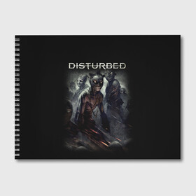 Альбом для рисования с принтом Disturbed в Тюмени, 100% бумага
 | матовая бумага, плотность 200 мг. | Тематика изображения на принте: disturbed | heavy metal | группы | метал | рок