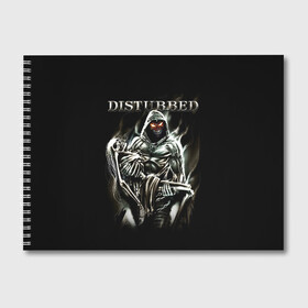 Альбом для рисования с принтом Disturbed в Тюмени, 100% бумага
 | матовая бумага, плотность 200 мг. | Тематика изображения на принте: disturbed | heavy metal | the guy | группы | метал | рок