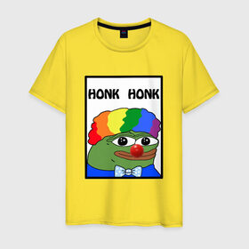 Мужская футболка хлопок с принтом Honk Honk в Тюмени, 100% хлопок | прямой крой, круглый вырез горловины, длина до линии бедер, слегка спущенное плечо. | feels bad man | feels good man | honk honk | pepe | pepe the frog | sad pepe | грустная лягушка | пепе