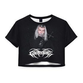 Женская футболка Cropp-top с принтом GHOSTEMANE в Тюмени, 100% полиэстер | круглая горловина, длина футболки до линии талии, рукава с отворотами | eric whitney | ghostemane