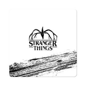 Магнит виниловый Квадрат с принтом STRANGER THINGS в Тюмени, полимерный материал с магнитным слоем | размер 9*9 см, закругленные углы | 011 | down | eleven | netflix | season | series | strange | stranger | things | upside | дела | дина | загадочные | монстр | монстры | одиннадцать | очень | сезон | сериал | сериалы | события | странные | ужасы