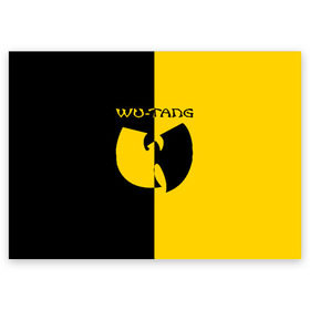 Поздравительная открытка с принтом WU TANG CLAN в Тюмени, 100% бумага | плотность бумаги 280 г/м2, матовая, на обратной стороне линовка и место для марки
 | Тематика изображения на принте: wu tang | wu tang clan | ву танг | ву танг клан