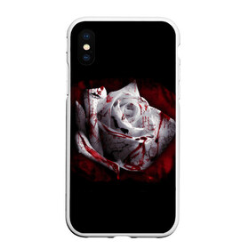 Чехол для iPhone XS Max матовый с принтом Кровавая роза в Тюмени, Силикон | Область печати: задняя сторона чехла, без боковых панелей | брызги | кровавая роза | кровь | роза | цветы
