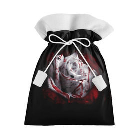 Подарочный 3D мешок с принтом Кровавая роза в Тюмени, 100% полиэстер | Размер: 29*39 см | Тематика изображения на принте: брызги | кровавая роза | кровь | роза | цветы