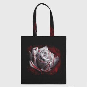 Сумка 3D повседневная с принтом Кровавая роза в Тюмени, 100% полиэстер | Плотность: 200 г/м2; Размер: 34×35 см; Высота лямок: 30 см | брызги | кровавая роза | кровь | роза | цветы