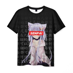 Мужская футболка 3D с принтом SENPAI ANIME в Тюмени, 100% полиэфир | прямой крой, круглый вырез горловины, длина до линии бедер | Тематика изображения на принте: ahegao | anime | kawai | kowai | oppai | otaku | senpai | sugoi | waifu | yandere | аниме | ахегао | ковай | культура | отаку | сенпай | тренд | яндере