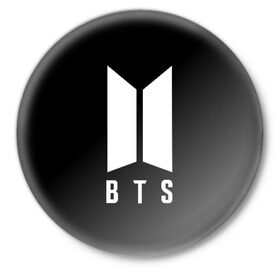 Значок с принтом BTS (НА СПИНЕ) в Тюмени,  металл | круглая форма, металлическая застежка в виде булавки | bangtan boys | bts | бтс