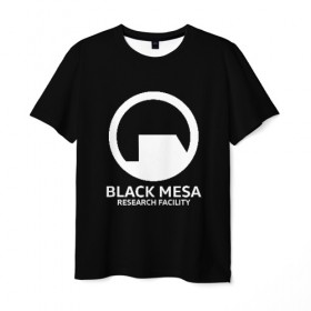 Мужская футболка 3D с принтом BLACK MESA в Тюмени, 100% полиэфир | прямой крой, круглый вырез горловины, длина до линии бедер | aperture laboratorie | black mesa | gordon freeman | half life | half life 3 | valve | блэк меса | вэлв | гордон фриман | халф лайф