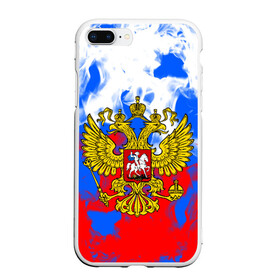 Чехол для iPhone 7Plus/8 Plus матовый с принтом RUSSIA Flame Collection в Тюмени, Силикон | Область печати: задняя сторона чехла, без боковых панелей | Тематика изображения на принте: fire | flame | russia | sport | tricolor | герб | огонь | патриот | патриотизм | пламя | россия | спорт | триколор | флаг россии