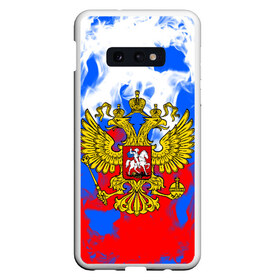 Чехол для Samsung S10E с принтом RUSSIA Flame Collection в Тюмени, Силикон | Область печати: задняя сторона чехла, без боковых панелей | Тематика изображения на принте: fire | flame | russia | sport | tricolor | герб | огонь | патриот | патриотизм | пламя | россия | спорт | триколор | флаг россии