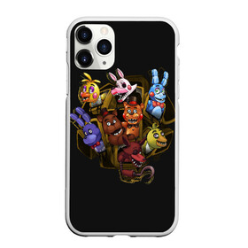 Чехол для iPhone 11 Pro матовый с принтом Five Nights at Freddy в Тюмени, Силикон |  | 4 | animation | bonnie | chica | fnaf | foxy | freddy | funny | horror | pizza | scary | sfm | бонни | майк | ночей | пять | ужас | фокси | фредди | чика | шмидт