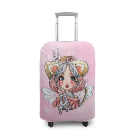 Чехол для чемодана 3D с принтом Алиса в стране чудес в Тюмени, 86% полиэфир, 14% спандекс | двустороннее нанесение принта, прорези для ручек и колес | алиса | арт | девочка | заяц | кролик | милая | ребенок | сказка | чудеса